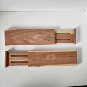 Lot x2 Drawer Dividers 4" Tall 12”-17" Adjustable Bamboo Organizers Kitchen